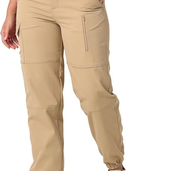 Lee Pants - Lee Flex To Go High Rise Womens 12 Beige 6 Pocket Stretch Cargo Jogger Pants